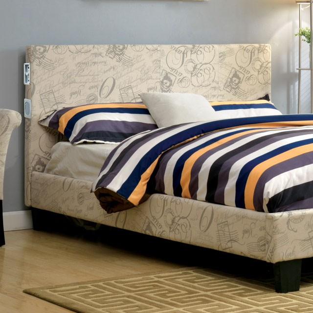 Evans E.King & Cal.King Bed Espressso, White, & Camel - My Sweet Home Furniture (Queens, NY)