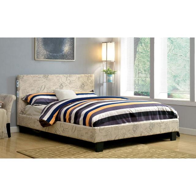 Evans E.King & Cal.King Bed Espressso, White, & Camel - My Sweet Home Furniture (Queens, NY)