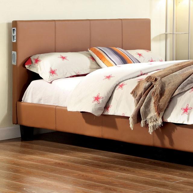 Evans E.King & Cal.King Bed Espressso, White, & Camel - My Sweet Home Furniture (Queens, NY)