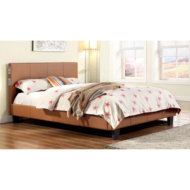 Evans E.King & Cal.King Bed Espressso, White, & Camel - My Sweet Home Furniture (Queens, NY)