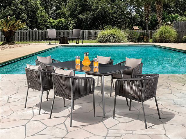 Tushari 8 Pc. Outdoor Dining Set - My Sweet Home Furniture (Queens, NY)