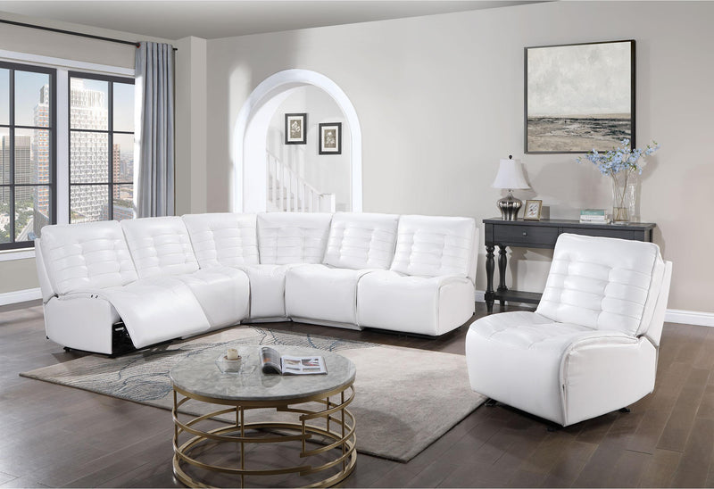 BUILD IT YOUR WAY U6066 BLANCHE WHITE 3 POWER SOFA - My Sweet Home Furniture (Queens, NY)