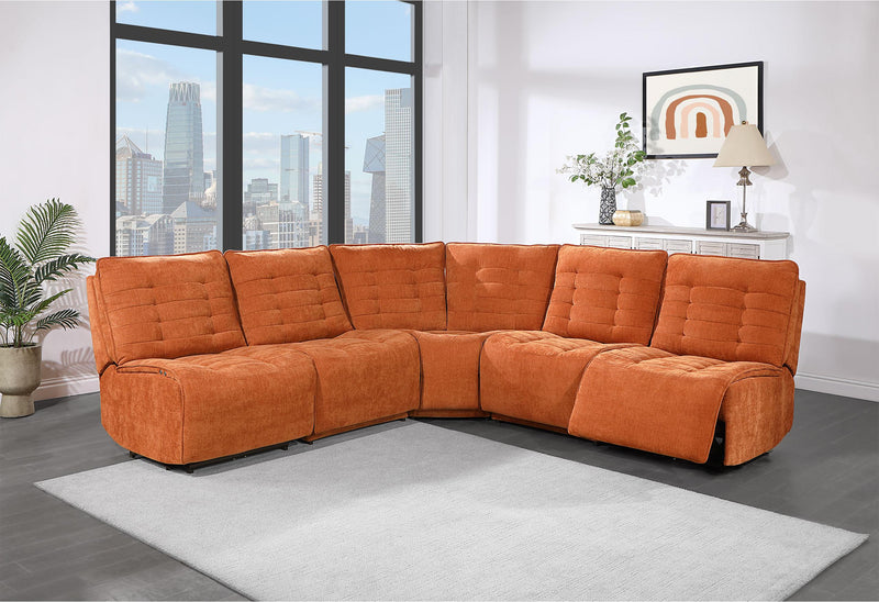 BUILD IT YOUR WAY U6066 RUST 4 SEATER (2 POWER) - My Sweet Home Furniture (Queens, NY)
