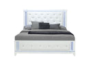 ALINA WHITE KING BED WITH LED