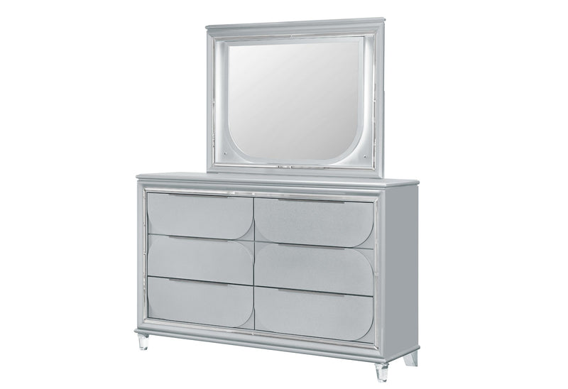 CALEB SILVER MIRROR WITH LED - My Sweet Home Furniture (Queens, NY)