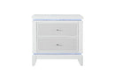 ALINA WHITE NIGHTSTAND WITH LED AND USB - My Sweet Home Furniture (Queens, NY)