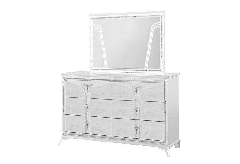 ROMO WHITE MIRROR WITH LED - My Sweet Home Furniture (Queens, NY)