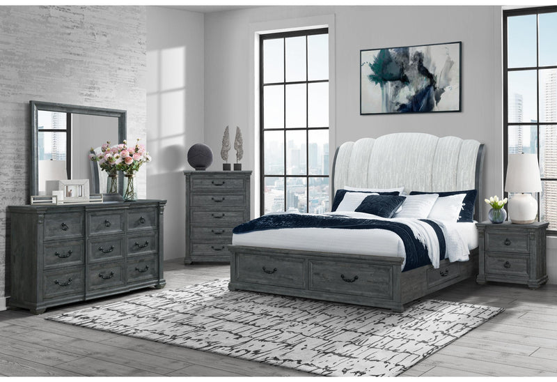 ROWAN GREY STORAGE QUEEN BED GROUP - My Sweet Home Furniture (Queens, NY)
