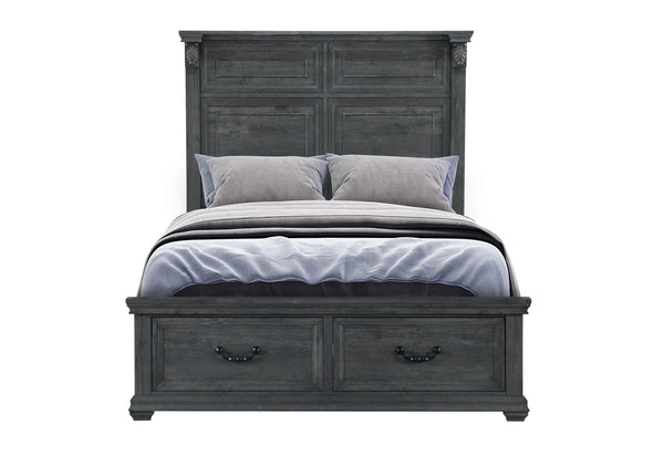 TATUM GREY QUEEN BED WITH STORAGE - My Sweet Home Furniture (Queens, NY)