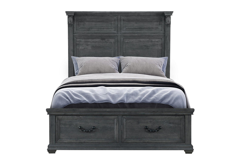 TATUM GREY QUEEN BED WITH STORAGE - My Sweet Home Furniture (Queens, NY)