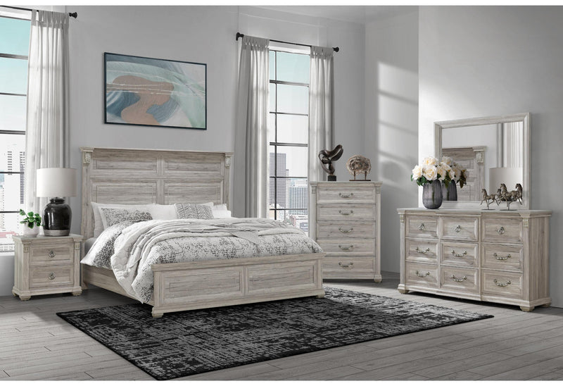 TATUM NATURAL QUEEN BED GROUP WITHOUT STORAGE - My Sweet Home Furniture (Queens, NY)