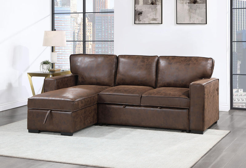 U0203 COFFEE REVERSIBLE PULL OUT SOFA BED - My Sweet Home Furniture (Queens, NY)