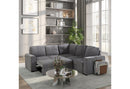U2660 GREY SECTIONAL W/O CHAISE AND W/ PULLOUT SOFA BED - My Sweet Home Furniture (Queens, NY)