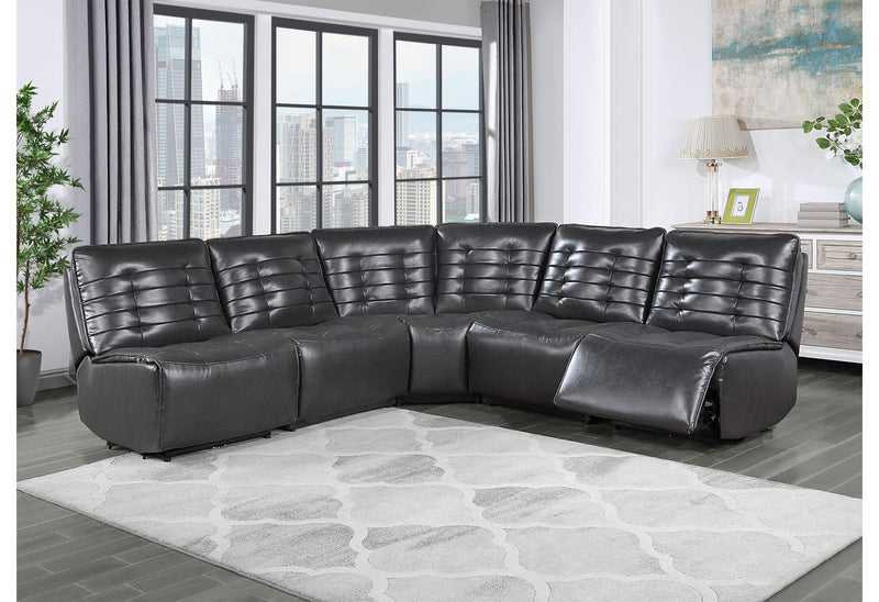 BUILD IT YOUR WAY U6066 BLANCHE CHARCOAL 3 POWER SOFA - My Sweet Home Furniture (Queens, NY)