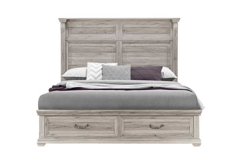 TATUM NATURAL KING BED WITH STORAGE - My Sweet Home Furniture (Queens, NY)