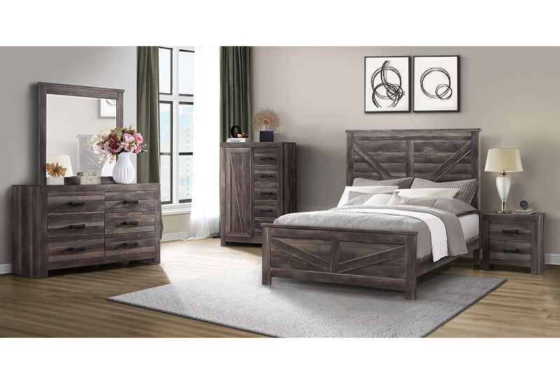 VISION DARK OAK QUEEN BED GROUP - My Sweet Home Furniture (Queens, NY)