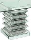 Ava Modern Style Dining Table in Silver and Glass