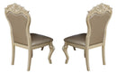 Miranda Transitional Style Dining Side Chair in Gold finish Wood