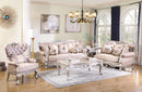 Daisy Traditional Style Loveseat in Pearl finish Wood