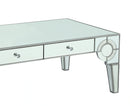 Zoe Modern Style Glass Coffee Table with Silver fiinish