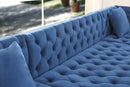 Salma Modern Style Blue Sectional with Acrylic legs