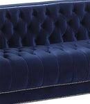 Kendel Blue Modern Style Navy Sofa with Acrylic Legs