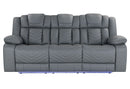 U7068 Grey 10 Power Reclining Sofa with Ddt, Wc and LED