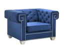 Clover Modern Style Blue Chair with Steel Legs