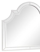 Grand Gloria Contemporary Style Mirror in White finish Wood