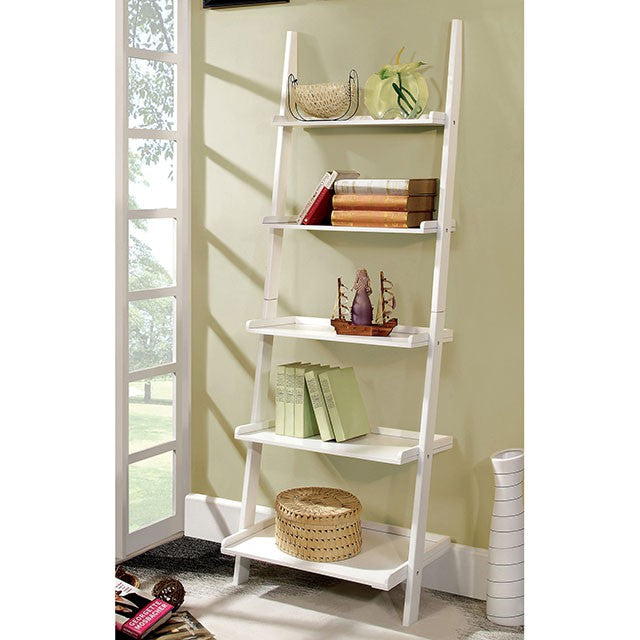 Sion White Ladder Shelf - My Sweet Home Furniture (Queens, NY)