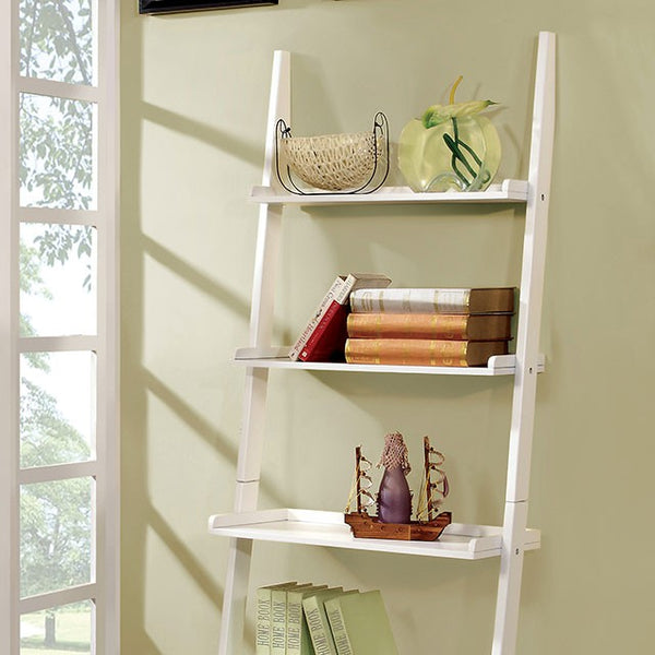 Sion White Ladder Shelf - My Sweet Home Furniture (Queens, NY)