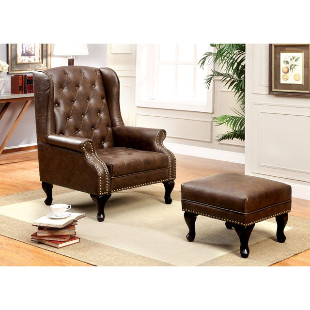 VAUGH Rustic Brown Ottoman - My Sweet Home Furniture (Queens, NY)