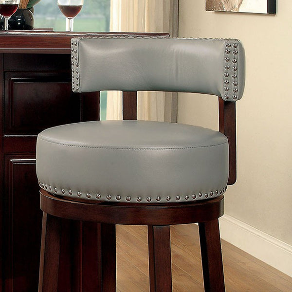SHIRLEY Dark Oak/Gray 29" Bar Stool - My Sweet Home Furniture (Queens, NY)