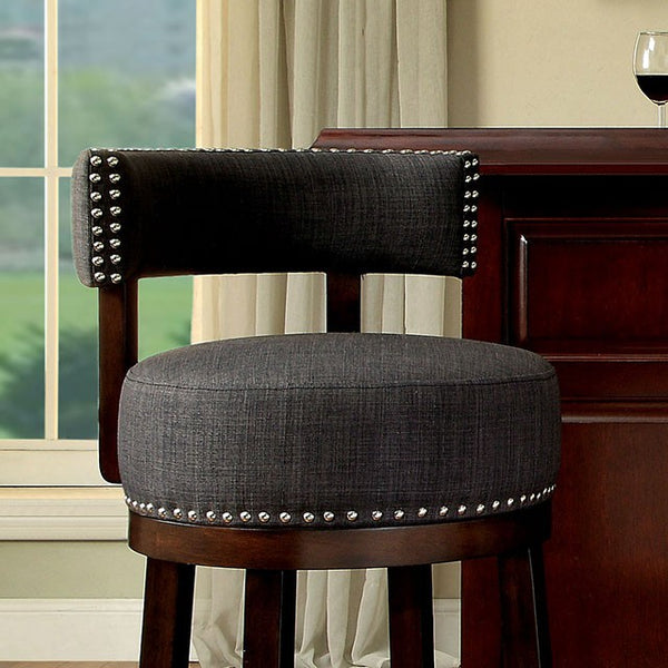 LYNSEY Dark Oak/Gray 29" Bar Stool - My Sweet Home Furniture (Queens, NY)