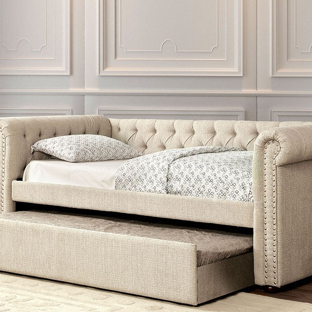 Leanna Daybed w Trundle Beige - My Sweet Home Furniture (Queens, NY)