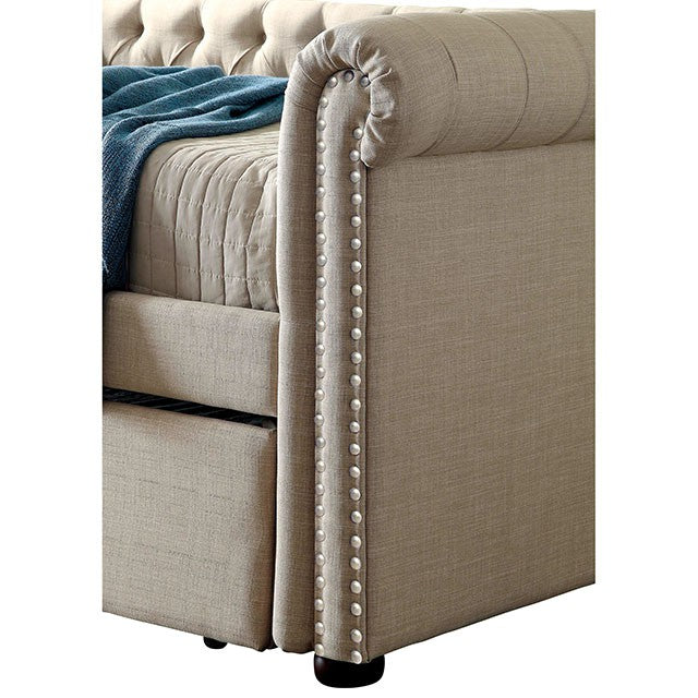 Leanna Daybed w Trundle Beige - My Sweet Home Furniture (Queens, NY)
