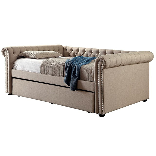 Leanna Daybed w Trundle Beige - My Sweet Home Furniture (Queens, NY)