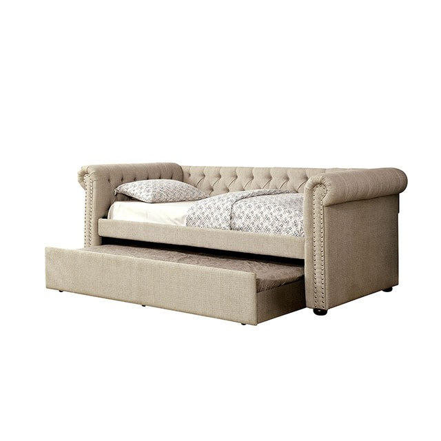 Leanna Daybed w Trundle Beige - My Sweet Home Furniture (Queens, NY)