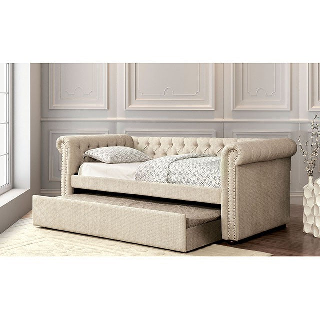 Leanna Daybed w Trundle Beige - My Sweet Home Furniture (Queens, NY)