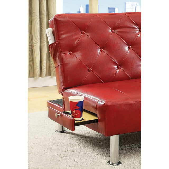 Farel Futon Sofa Red & White - My Sweet Home Furniture (Queens, NY)