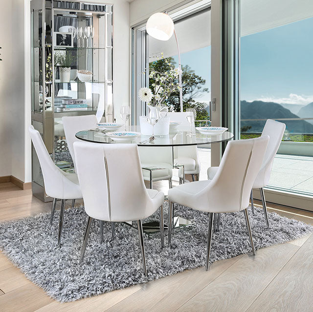 Izzy 5 Pc Dining Table Set (White Chairs) - My Sweet Home Furniture (Queens, NY)