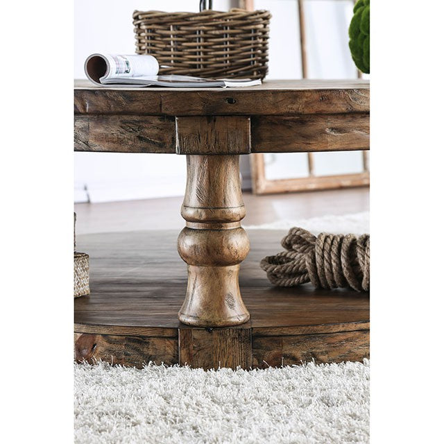 Mika Antique Oak End Table - My Sweet Home Furniture (Queens, NY)