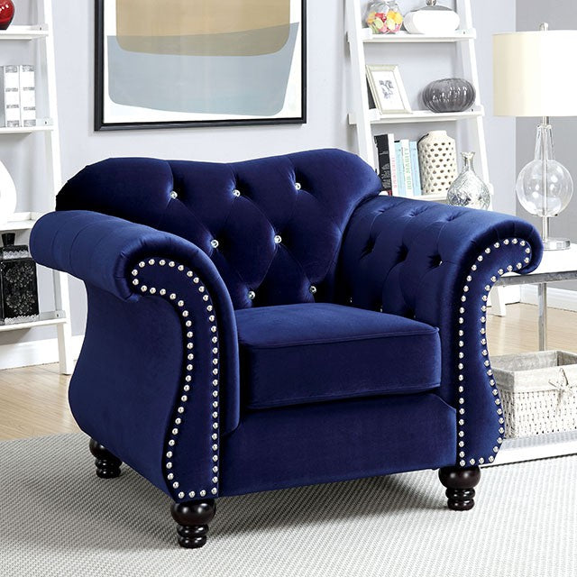 Jolanda Chair Blue & Grey - My Sweet Home Furniture (Queens, NY)