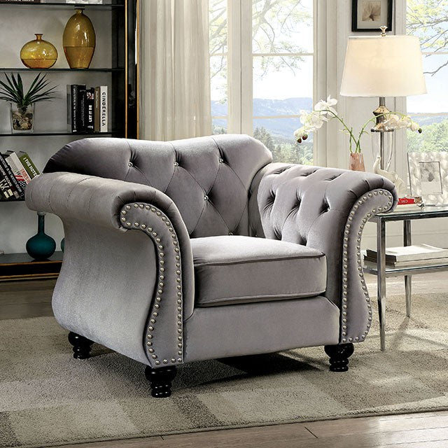 Jolanda Chair Blue & Grey - My Sweet Home Furniture (Queens, NY)