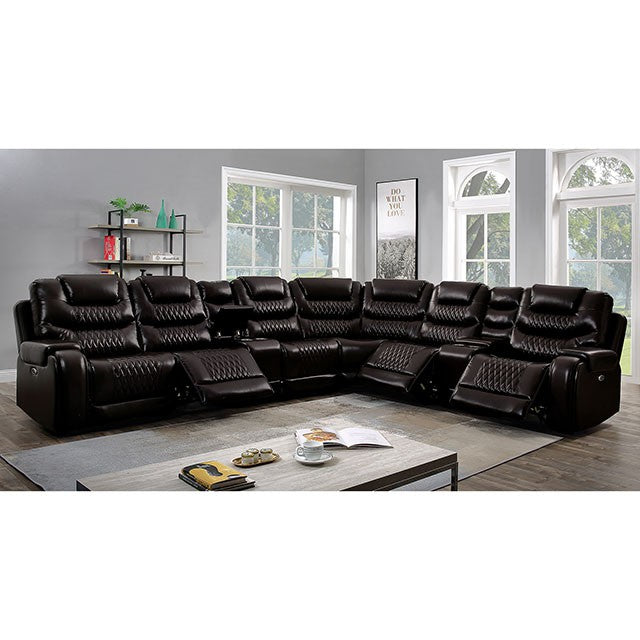 Mariah Power Sectional Brown - My Sweet Home Furniture (Queens, NY)