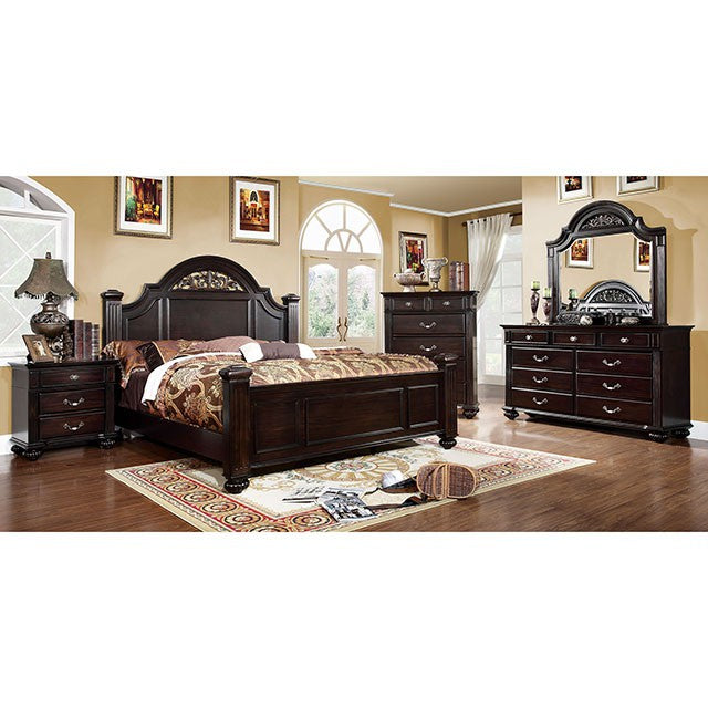 Syracuse Bed Cherry & Grey - My Sweet Home Furniture (Queens, NY)