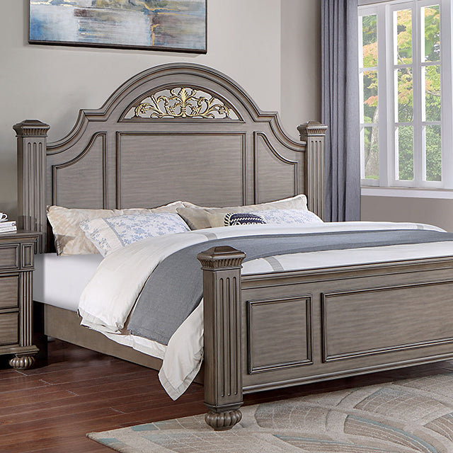 Syracuse Bed Cherry & Grey - My Sweet Home Furniture (Queens, NY)