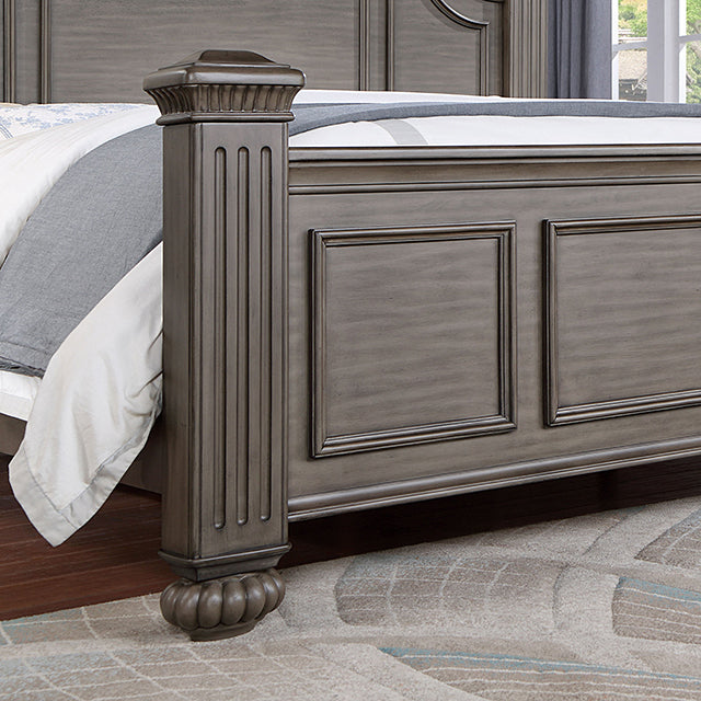 Syracuse Bed Cherry & Grey - My Sweet Home Furniture (Queens, NY)
