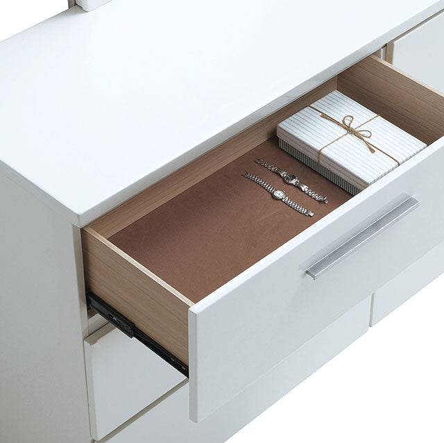 Christie Glossy White Night Stand - My Sweet Home Furniture (Queens, NY)