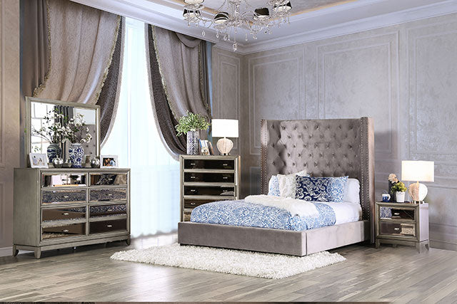 Rosabelle Bed Black, Grey, & Ivory - My Sweet Home Furniture (Queens, NY)